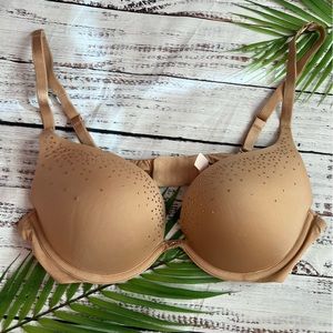 Victoria’s Secret Nude Push Up Bra with Jewels